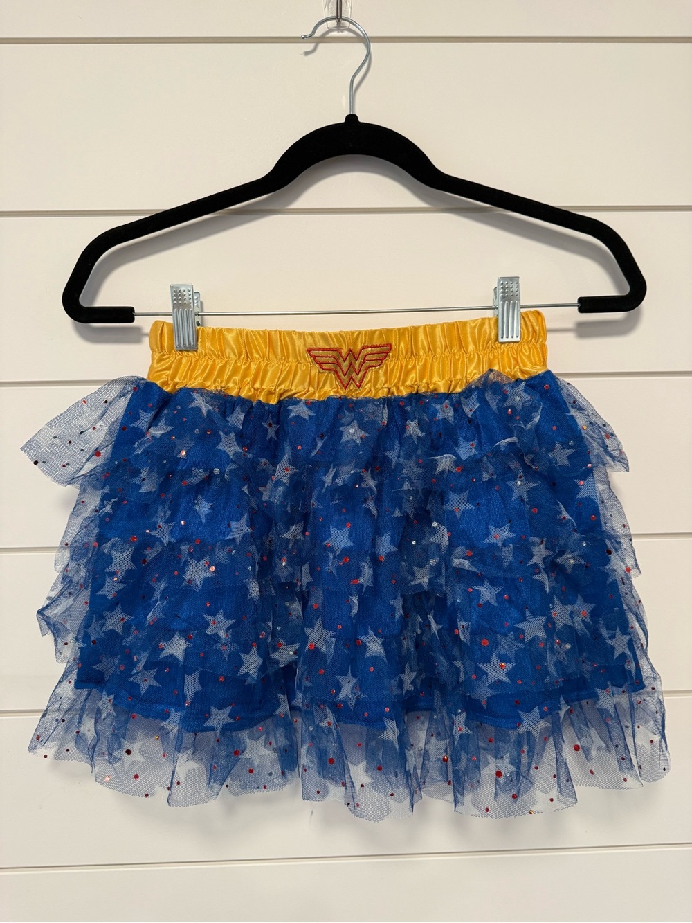 Girls Wonder Woman ruffle skirt Halloween - one size